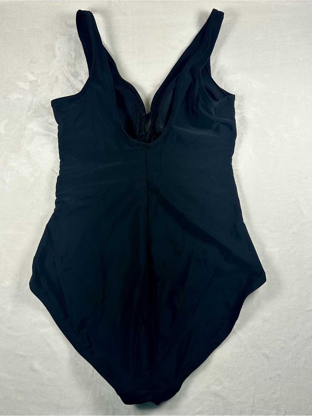 Black One-Piece Swimsuit with Front Twist Cutouts - Picture 5 of 8